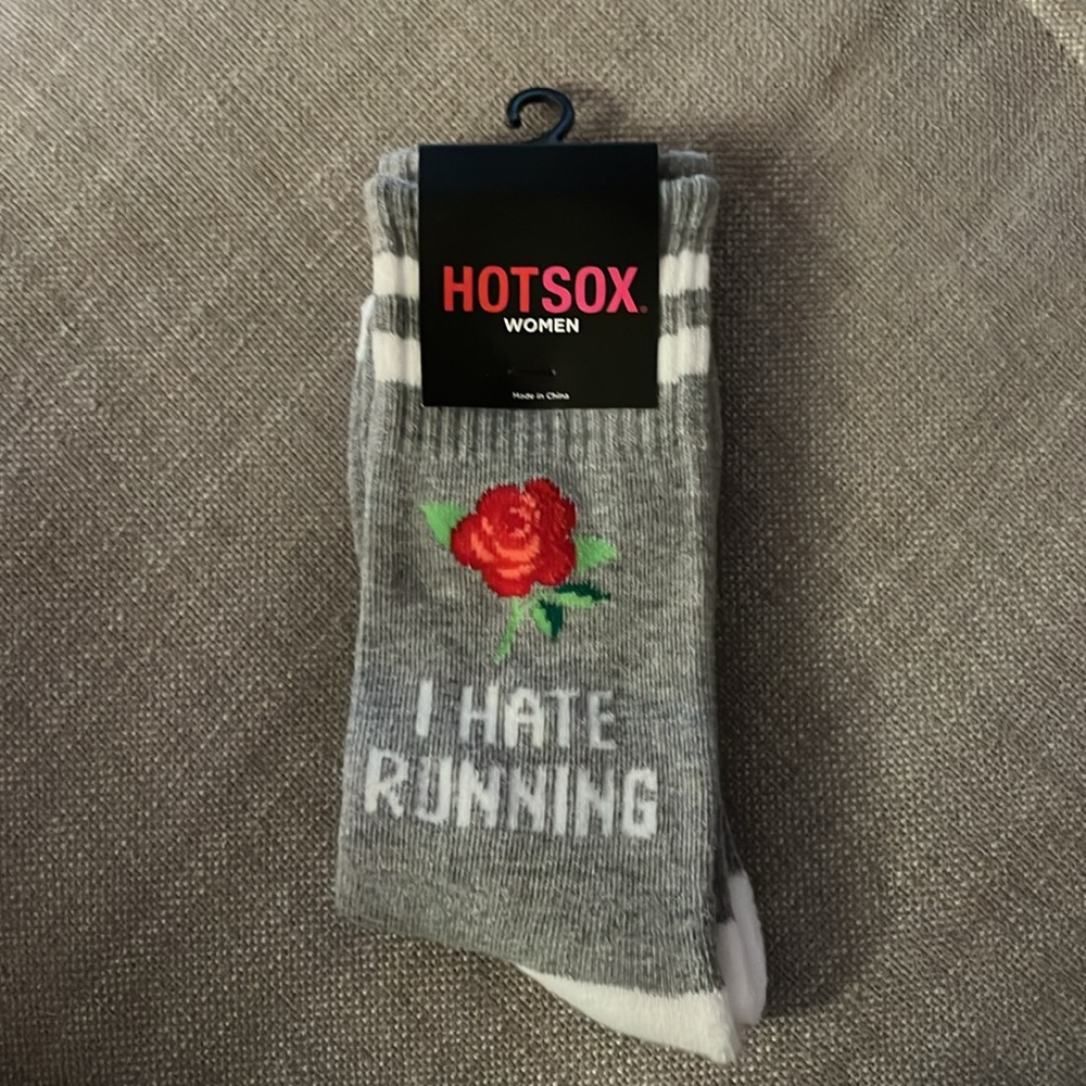 NWT•Hot Sox “I Hate Running”